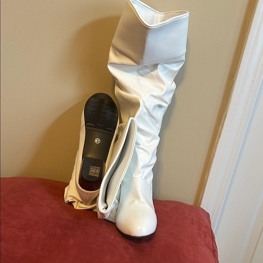 SHEIN Cream Over the Knee Boots